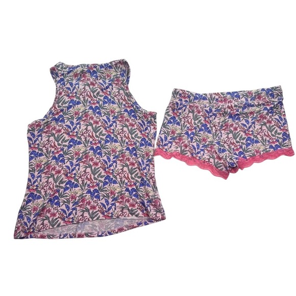 Honeydew Floral Pajama Set Tank Top Shorts Small S Excellent Condition - Picture 14 of 14